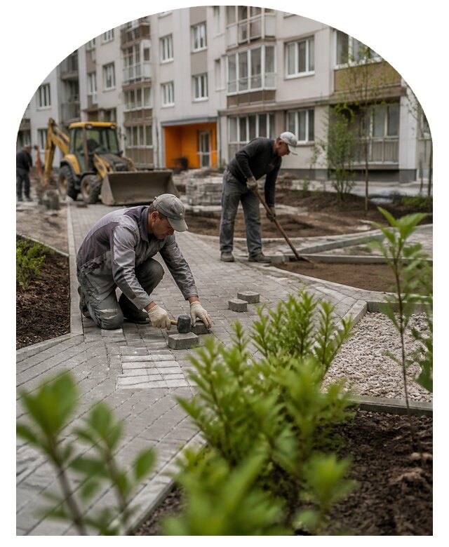 Благоустройство двора многоквартирного дома в Тайшете